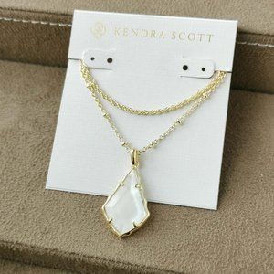 Kendra Scott Faceted Alex / Convertible Necklace Gold Ivory llusion NEW
